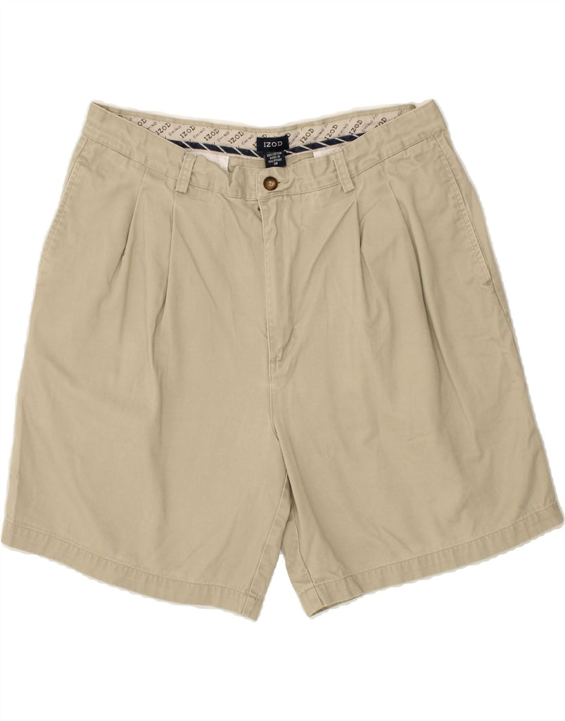 IZOD Mens Pegged Chino Shorts W38 XL Beige Cotton Vintage Izod and Second-Hand Izod from Messina Hembry 