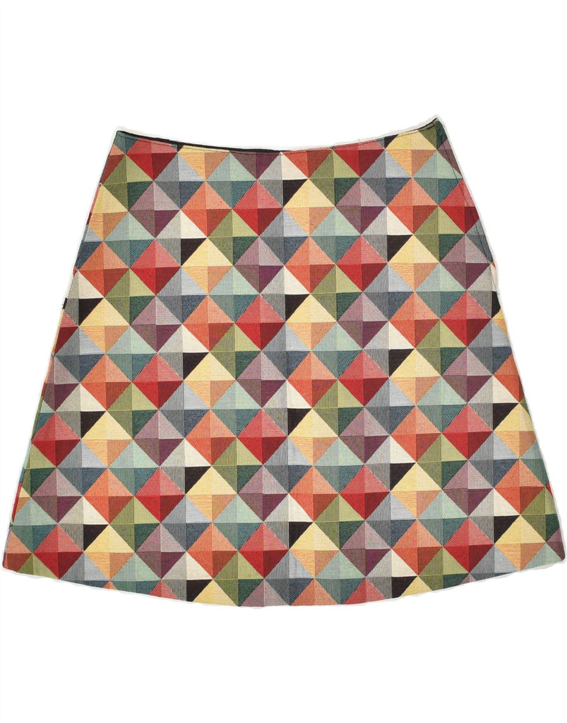 VINTAGE Womens A-Line Skirt W30 Medium Multicoloured Geometric | Vintage Vintage | Thrift | Second-Hand Vintage | Used Clothing | Messina Hembry 