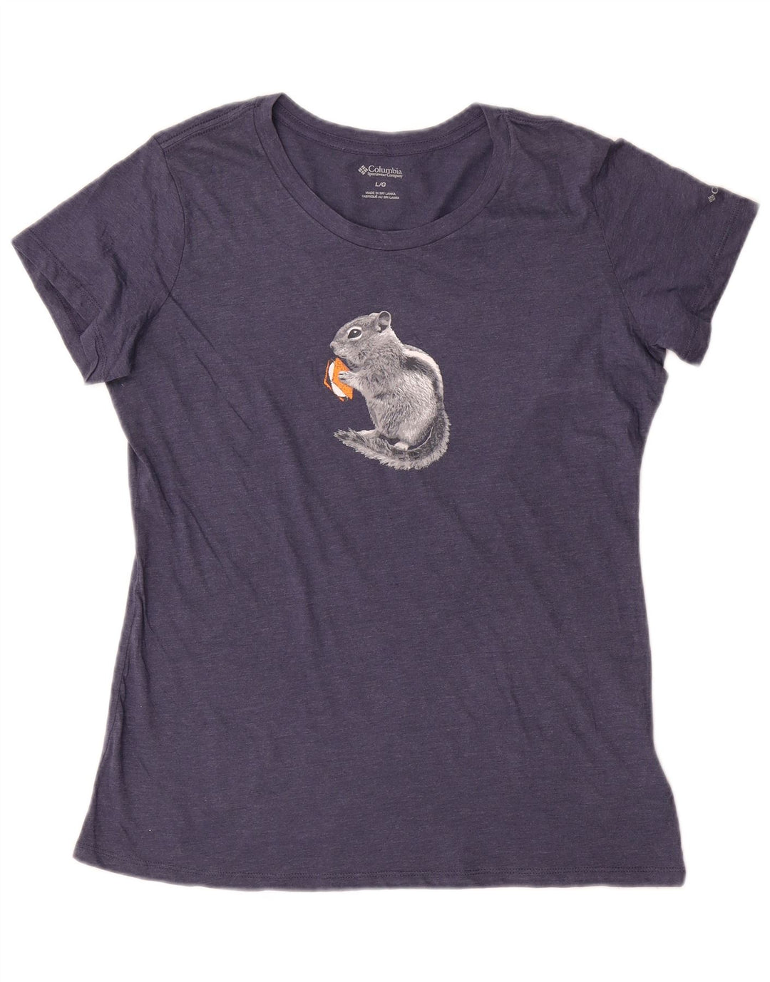 Columbia Womens Graphic T-Shirt Top UK 16 Large Navy Blue Polyester