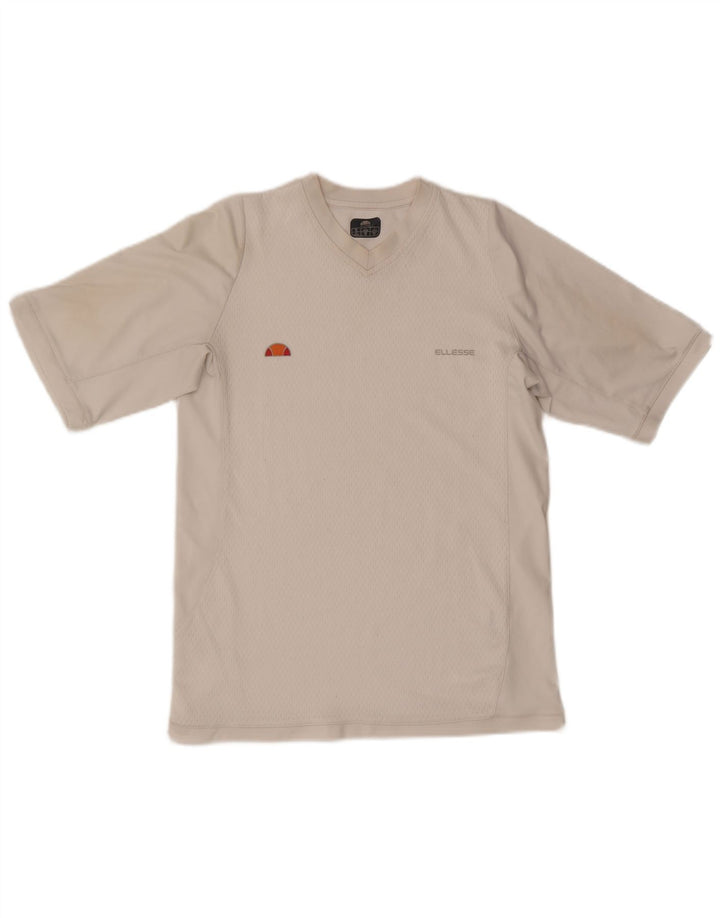 Ellesse Mens T-Shirt Top Medium White Polyester