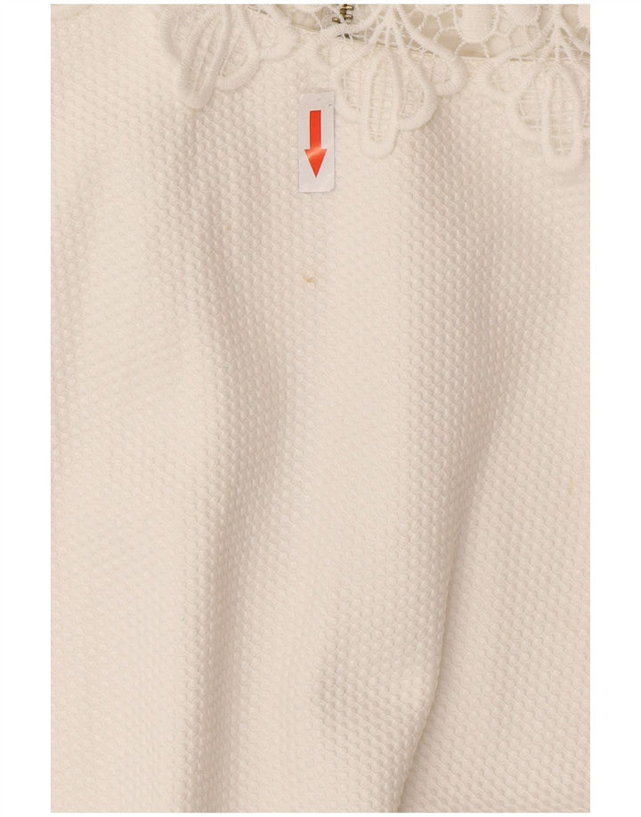 Ted Baker Womens Sleeveless A-Line Dress UK 4 XS White Polyester