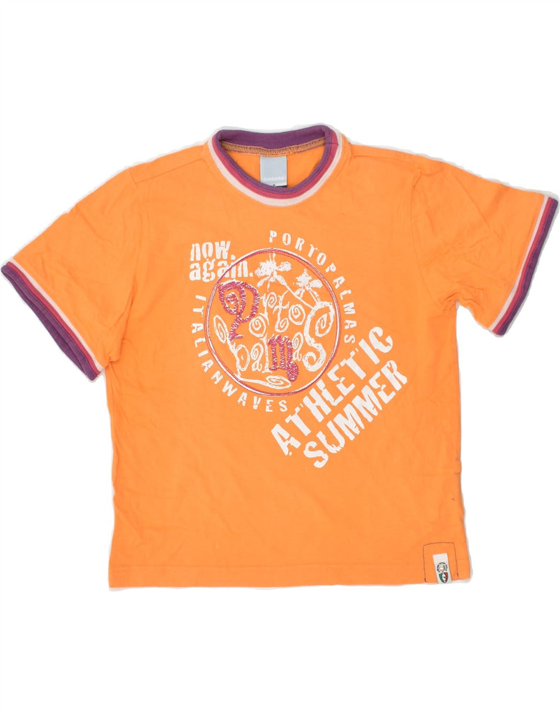 DIADORA Girls Graphic T-Shirt Top 9-10 Years Medium Orange Cotton | Vintage Diadora | Thrift | Second-Hand Diadora | Used Clothing | Messina Hembry 