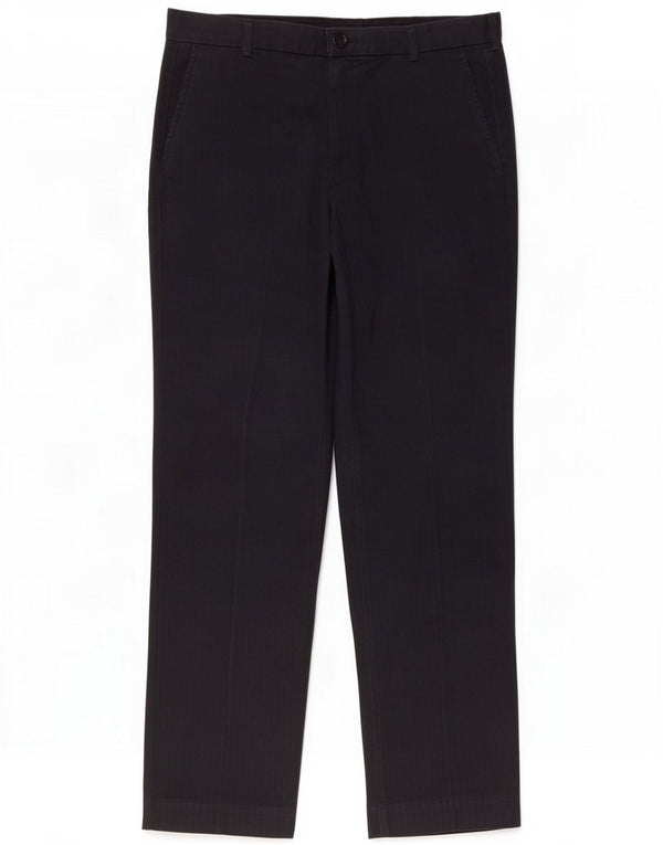 Marks & Spencer Mens Straight Suit Trousers W34 L33 Navy Blue Cotton