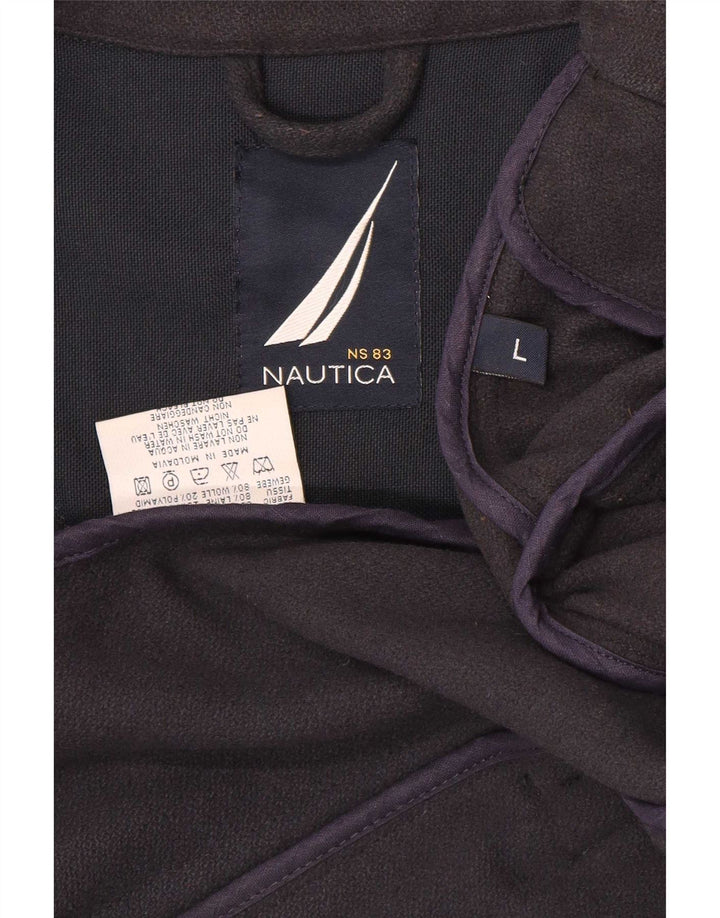 Nautica Mens Pea Coat UK 40 Large Navy Blue Polyamide