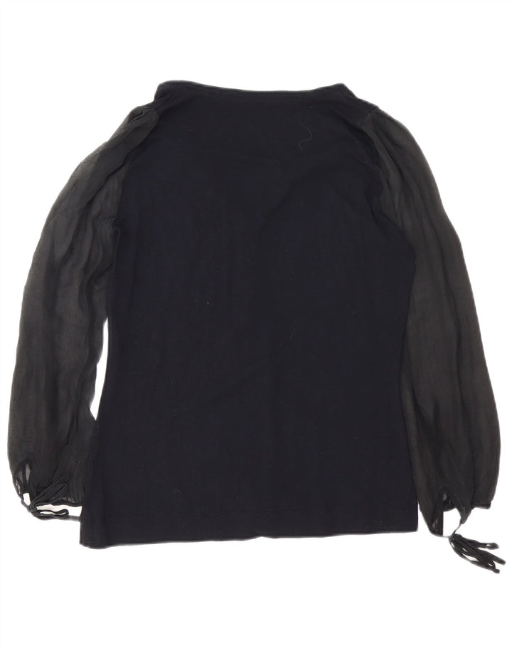 Sportmax Womens Long Sleeve Blouse Top UK 14 Large Black