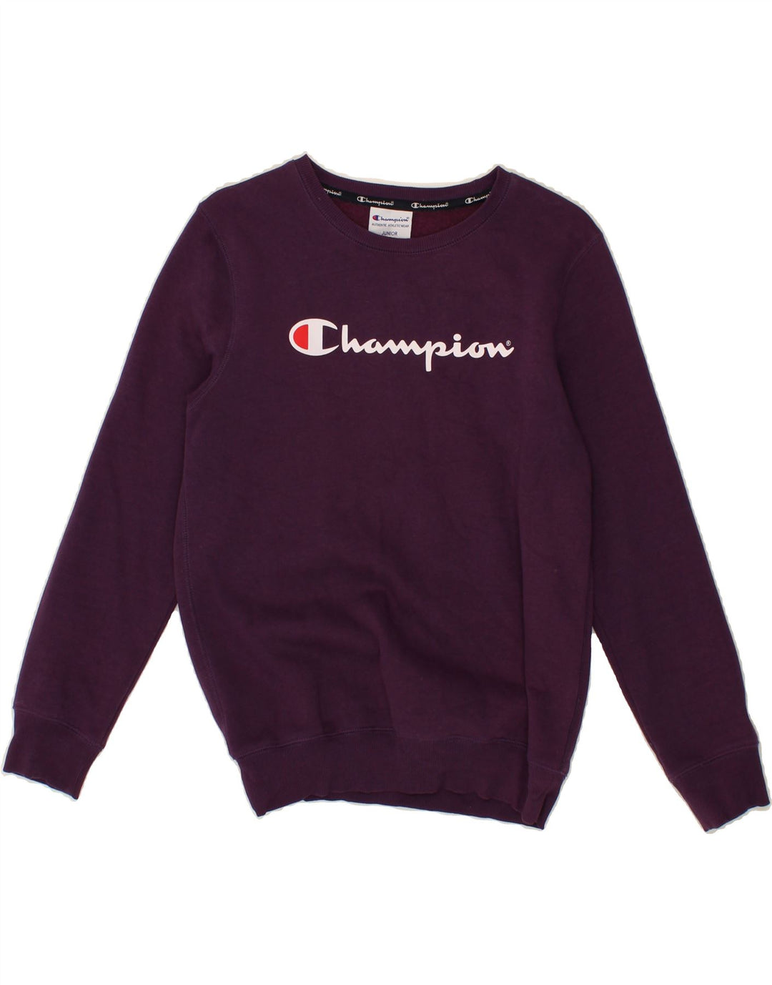 CHAMPION Girls Graphic Sweatshirt Jumper 11-12 Years Purple Cotton Vintage Champion and Second-Hand Champion from Messina Hembry 