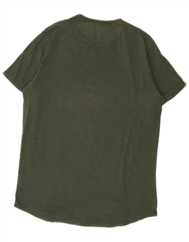 Sun68 Mens T-Shirt Top Large Khaki Cotton