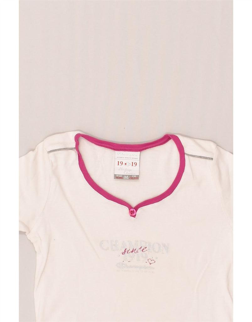 CHAMPION Girls Graphic T-Shirt Top 9-10 Years Medium Pink Cotton | Vintage Champion | Thrift | Second-Hand Champion | Used Clothing | Messina Hembry 