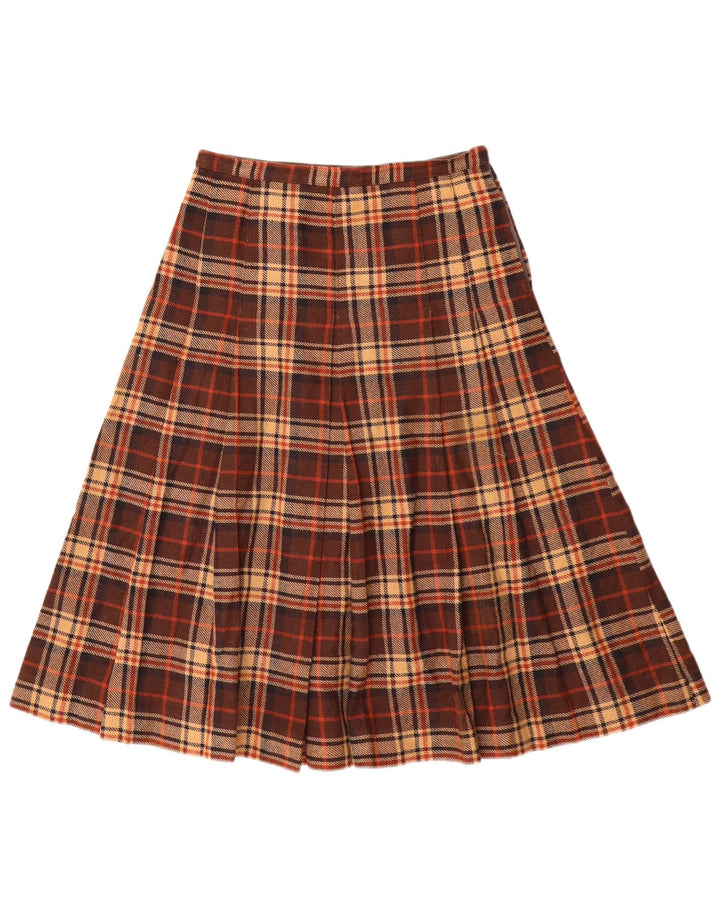 VINTAGE Womens A-Line Skirt W26 Small Brown Check