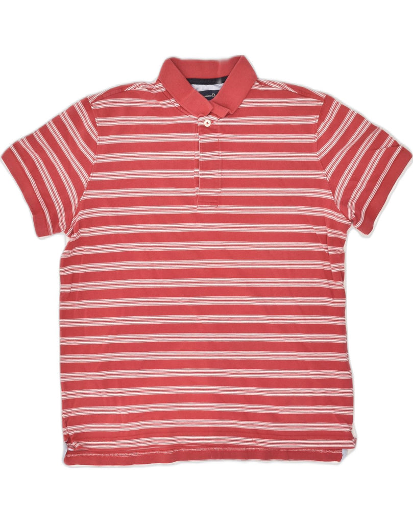 MASSIMO DUTTI Mens Polo Shirt Medium Red Striped Cotton | Vintage Massimo Dutti | Thrift | Second-Hand Massimo Dutti | Used Clothing | Messina Hembry 