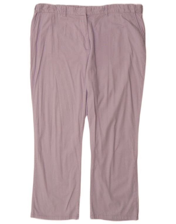 COTTON TRADERS Womens Straight Chino Trousers UK 22 3XL W40 L30 Purple