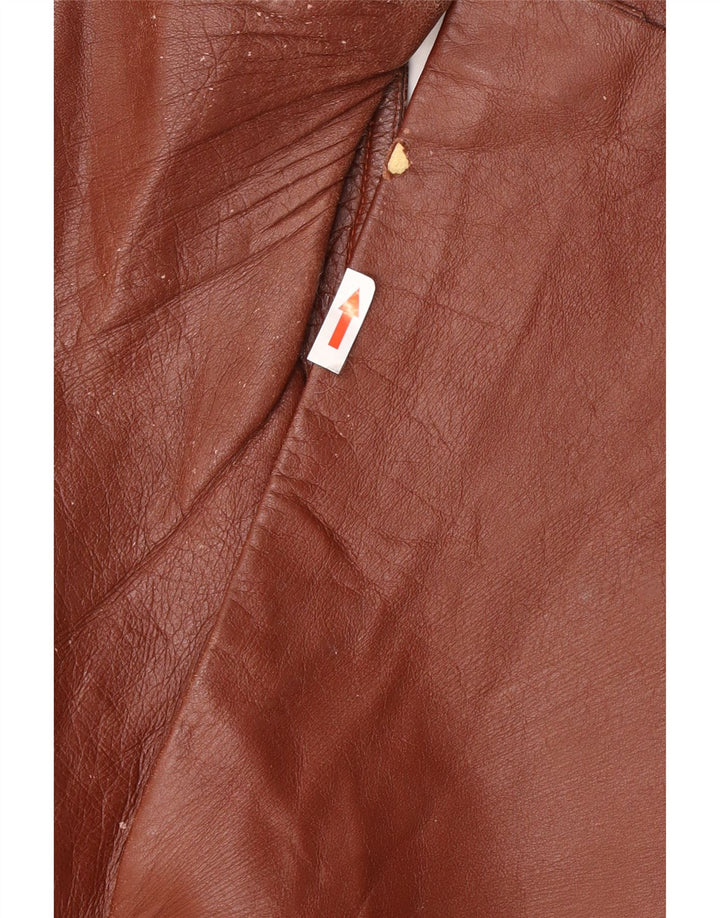 Vintage Mens Leather Jacket UK 40 Large Brown Leather