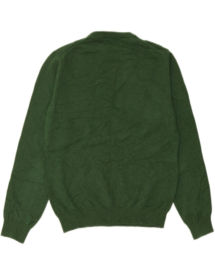 Gant Womens Oversized Crew Neck Jumper Sweater UK 10 Small Green Wool