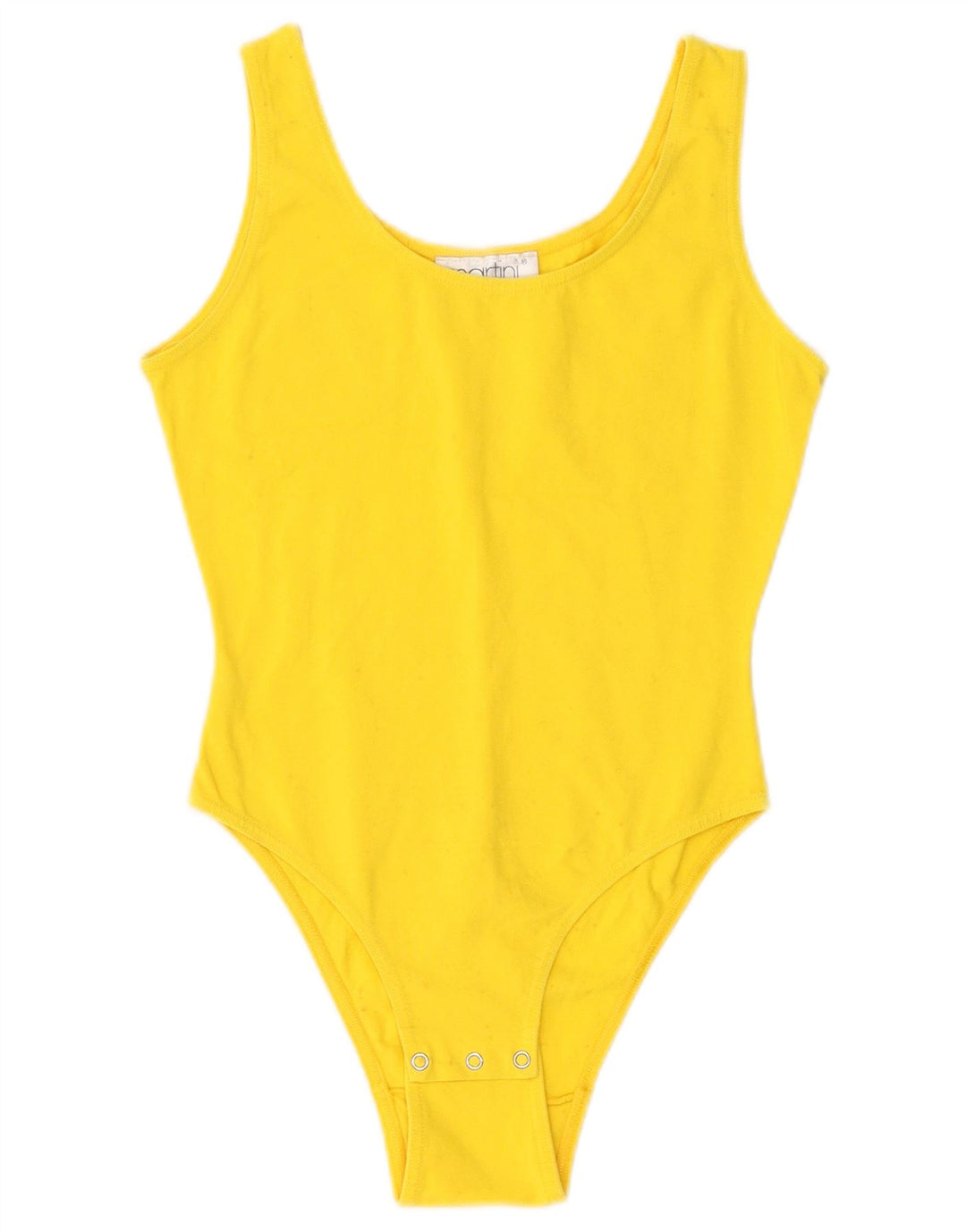 Vintage Womens Bodysuit UK 6 XS Yellow