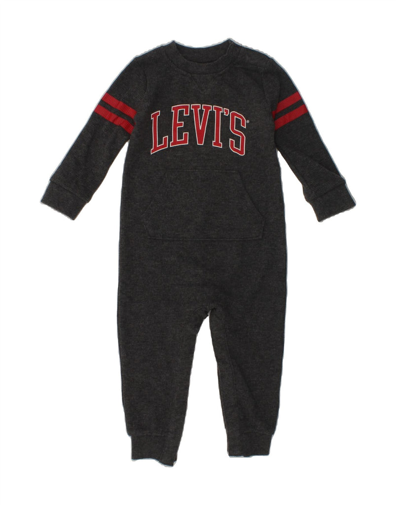 LEVI'S Baby Boys Graphic Long Sleeve Jumpsuit 9-12 Months Grey | Vintage Levi's | Thrift | Second-Hand Levi's | Used Clothing | Messina Hembry 