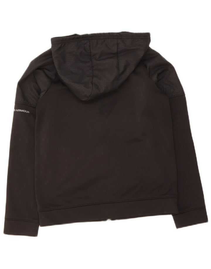 UNDER ARMOUR Boys Zip Hoodie Sweater 11-12 Years Large Black