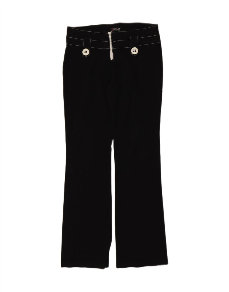 MORGAN Womens Straight Casual Trousers EU 38 Medium W28 L30 Black Cotton Vintage Morgan and Second-Hand Morgan from Messina Hembry 
