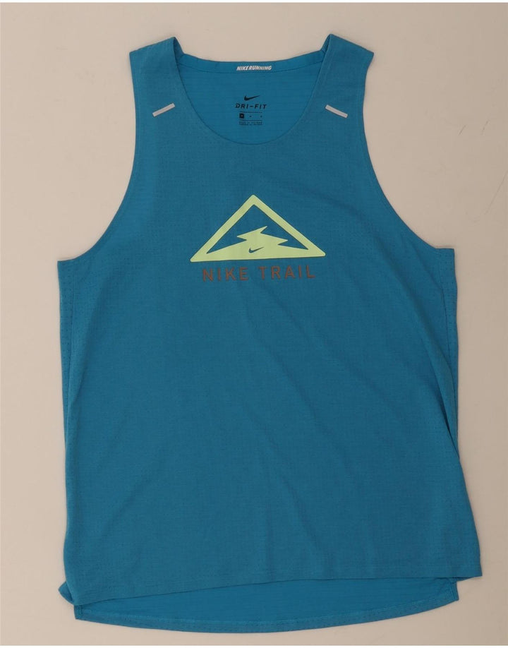 NIKE Mens Dri Fit Graphic Vest Top Medium Blue
