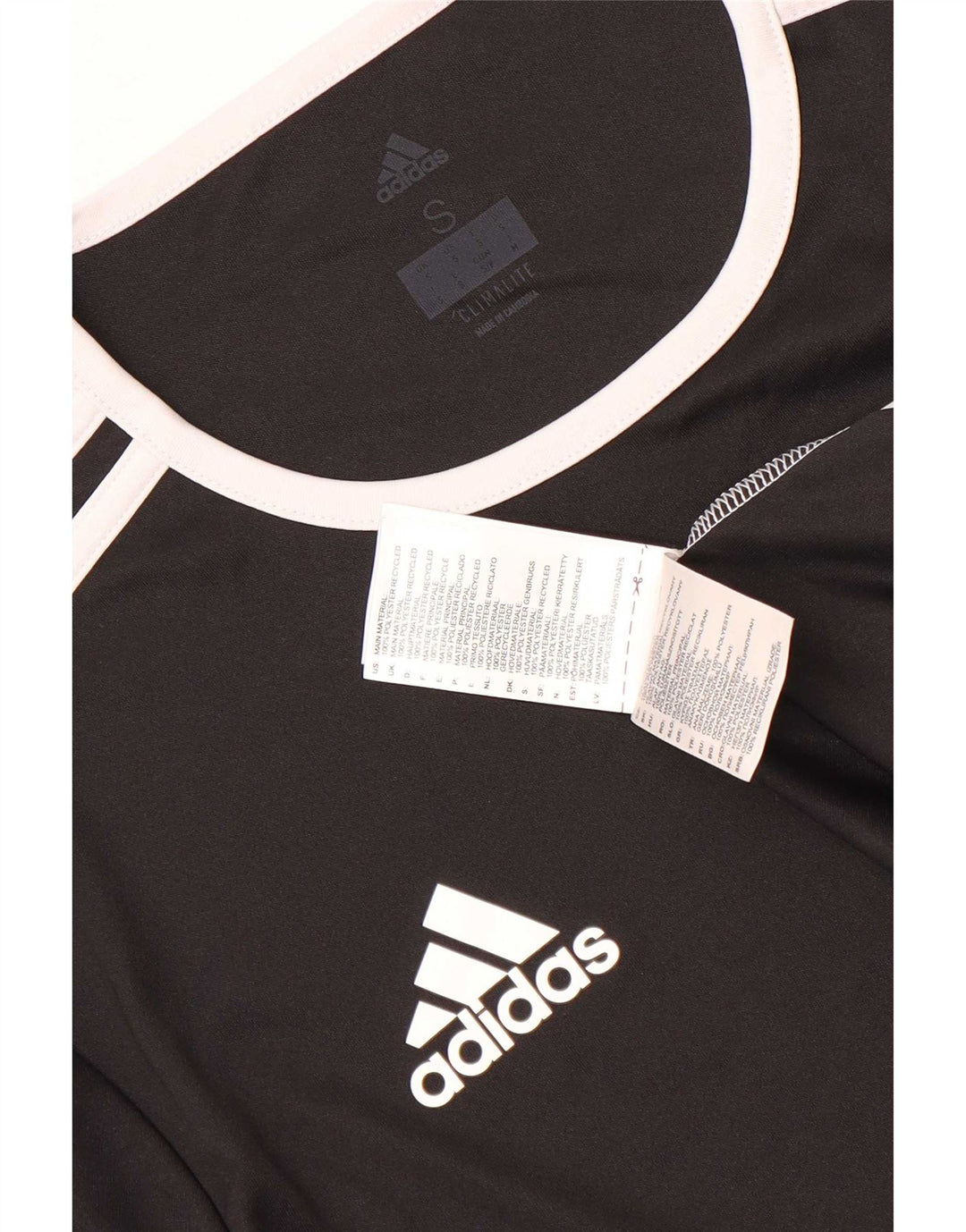 Adidas Mens Climalite T-Shirt Top Small Black Colourblock Polyester