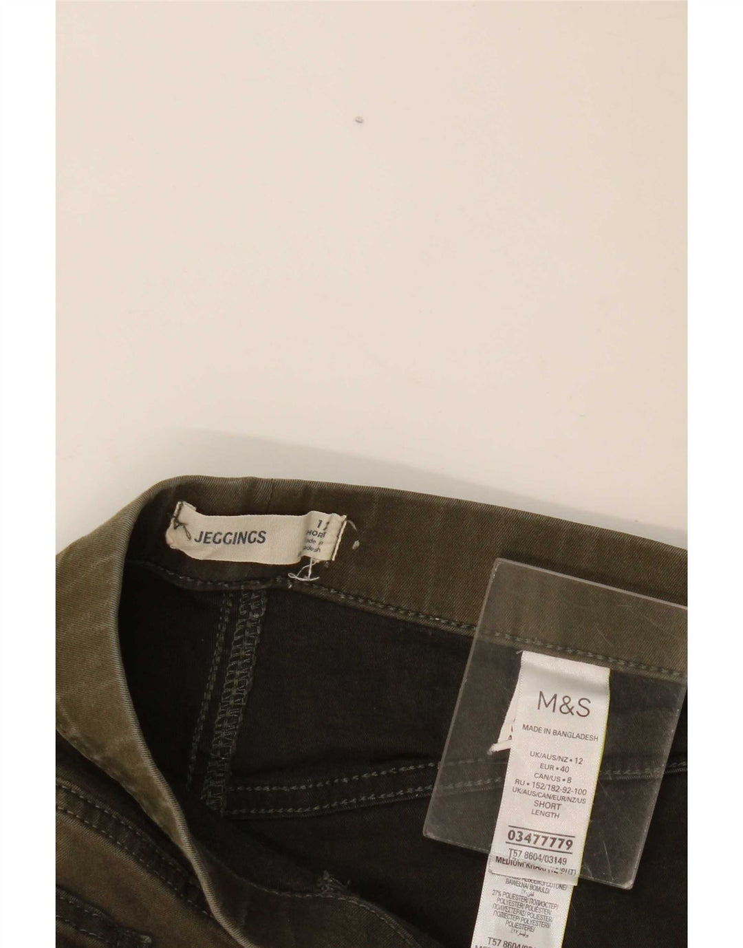 Marks & Spencer Womens Jegging Jeans UK 12 MediumW30 L26 Khaki Cotton