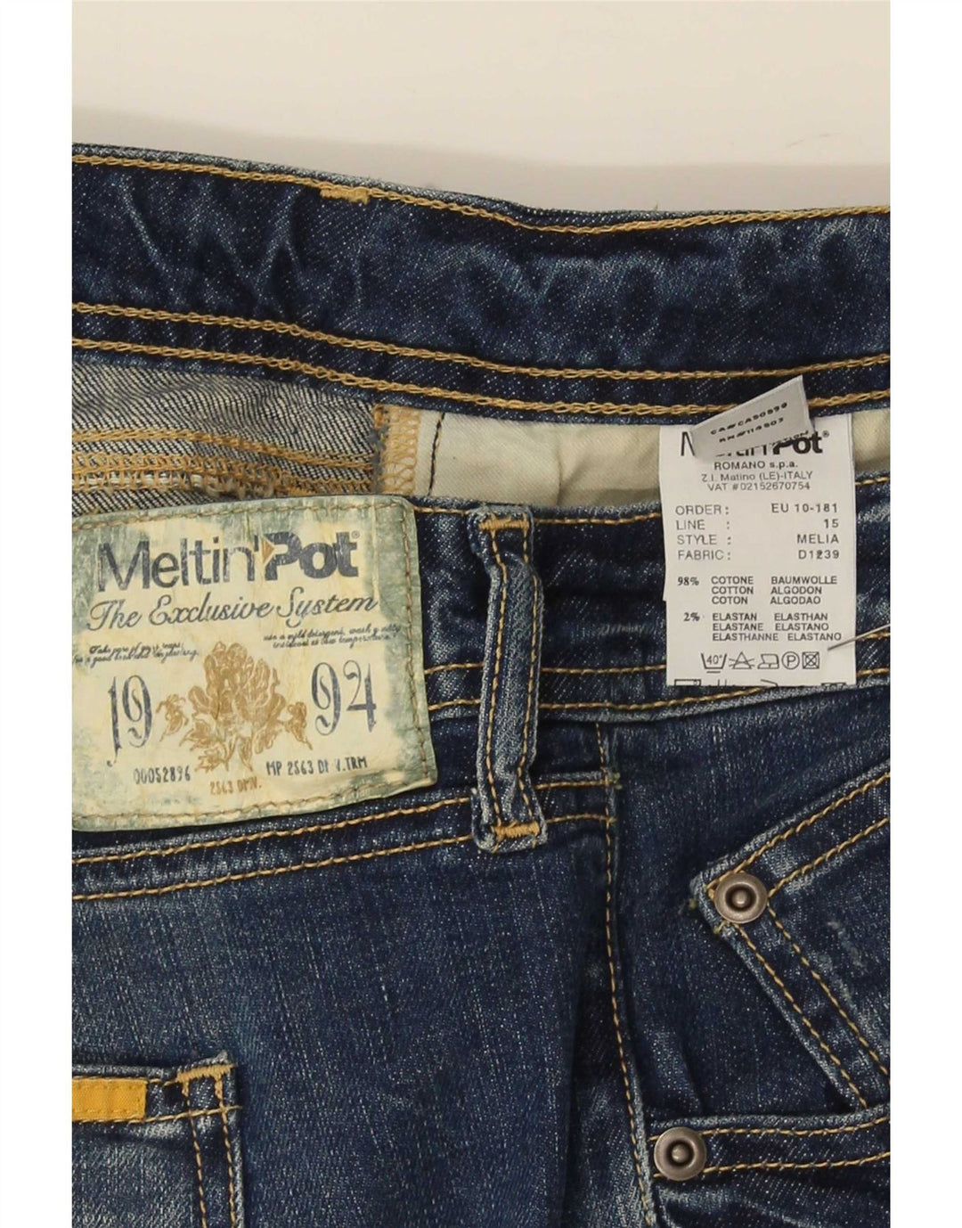 Meltin' Pot Womens Straight Jeans W34 L34 Blue Cotton