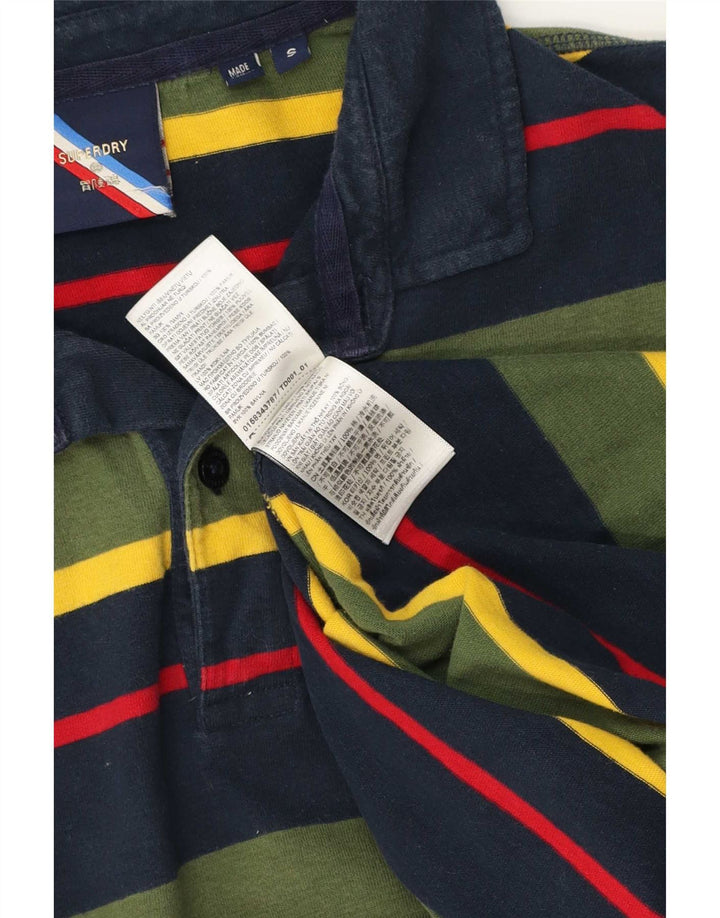 Superdry Mens Polo Shirt Small Multicoloured Striped Cotton