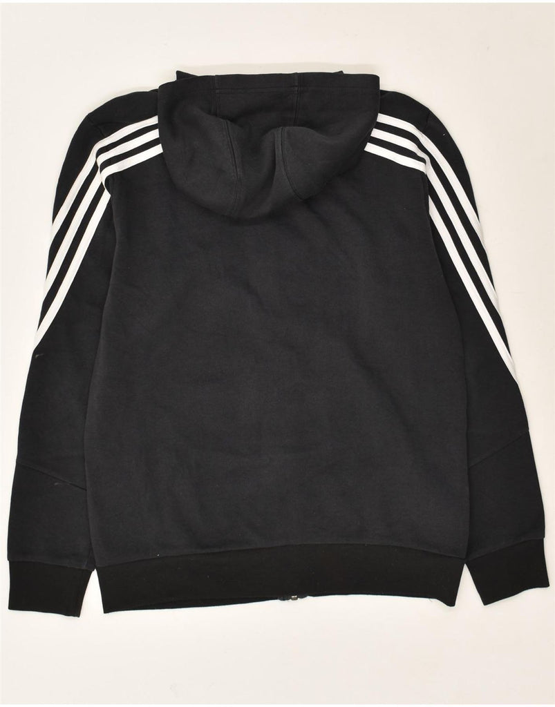 ADIDAS Boys Zip Hoodie Sweater 13-14 Years Black Cotton | Vintage Adidas | Thrift | Second-Hand Adidas | Used Clothing | Messina Hembry 