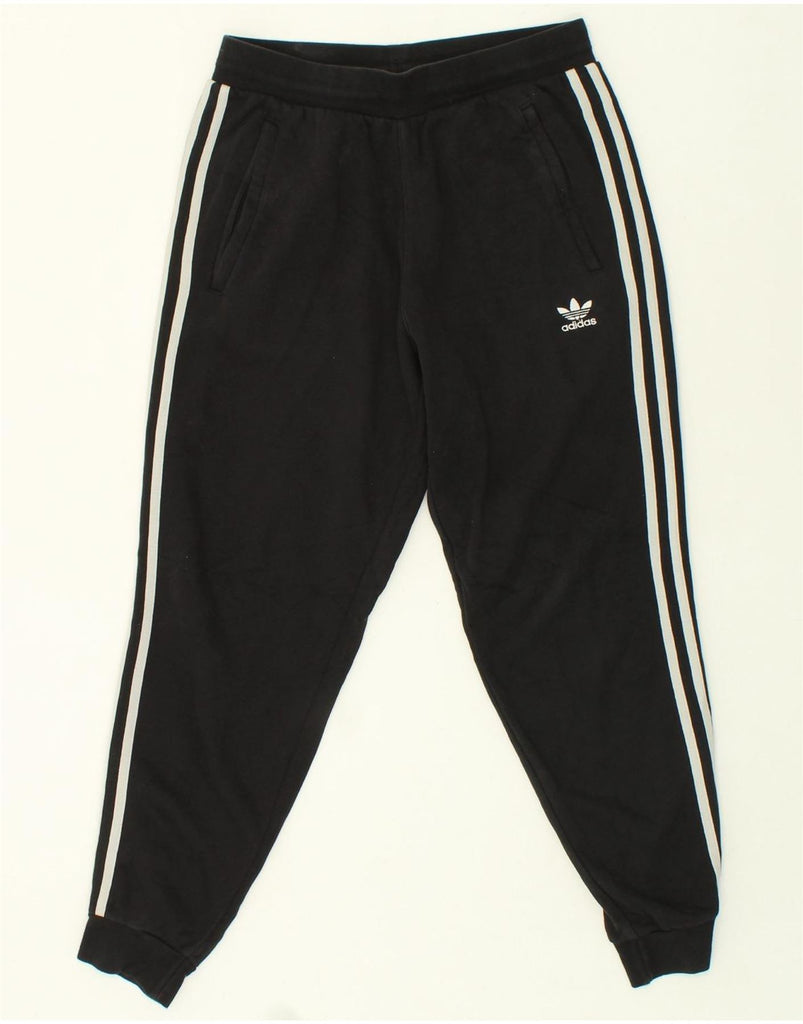 ADIDAS Mens Tracksuit Trousers Joggers Medium Black Cotton | Vintage Adidas | Thrift | Second-Hand Adidas | Used Clothing | Messina Hembry 