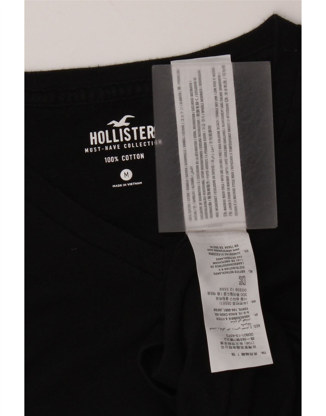 Hollister Mens T-Shirt Top Medium Black Cotton