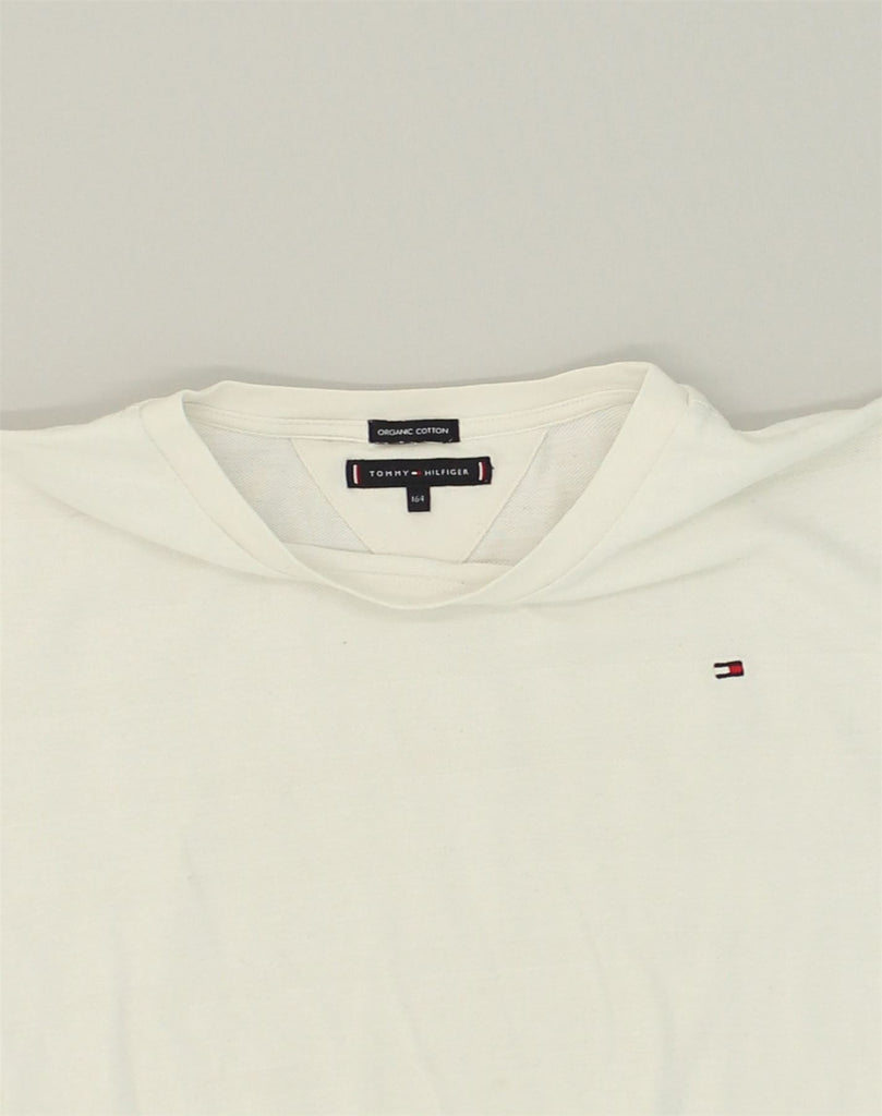 TOMMY HILFIGER Boys T-Shirt Top 13-14 Years White Cotton | Vintage Tommy Hilfiger | Thrift | Second-Hand Tommy Hilfiger | Used Clothing | Messina Hembry 