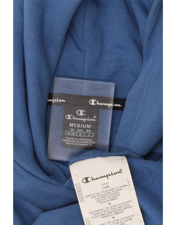 Champion Mens Hoodie Jumper Medium Blue Cotton