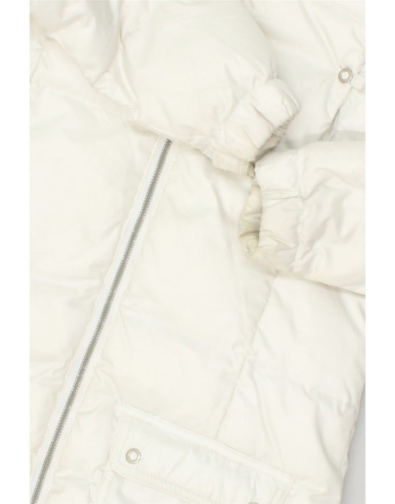 CHAMPION Girls Hooded Padded Coat 9-10 Years Medium White Polyester | Vintage Champion | Thrift | Second-Hand Champion | Used Clothing | Messina Hembry 