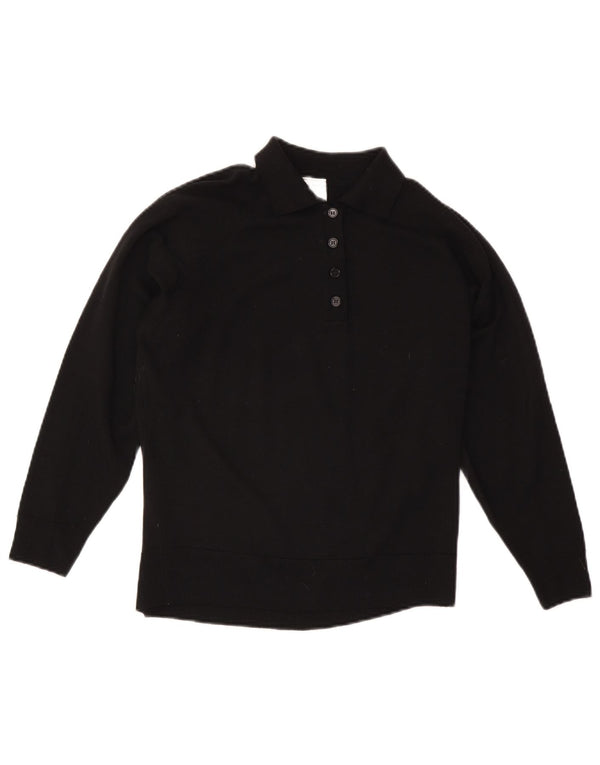 CZARINA Womens Polo Neck Jumper Sweater UK 16 Large Black Wool