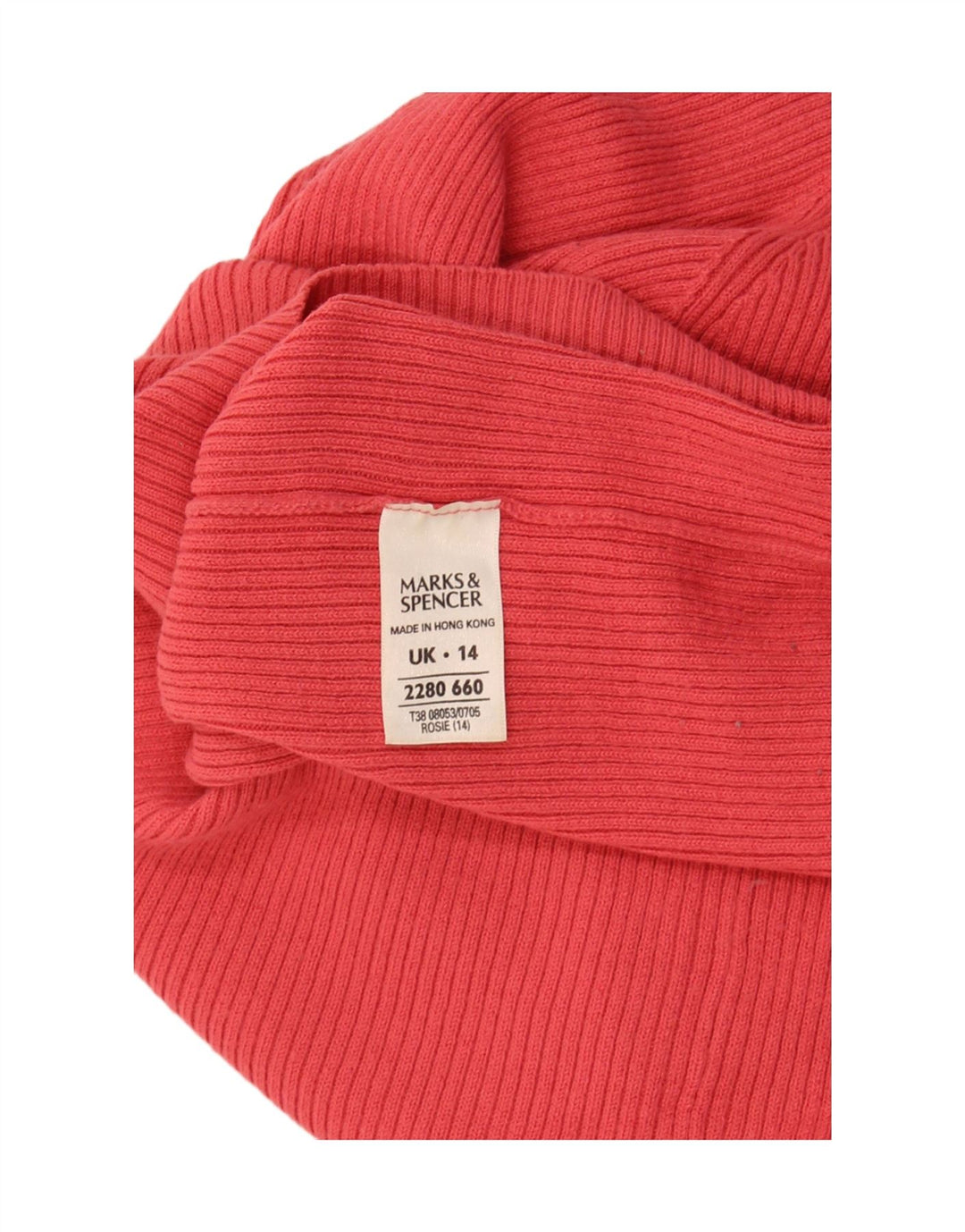 Marks & Spencer Womens Crop Roll Neck Jumper Sweater UK 14 Medium Red