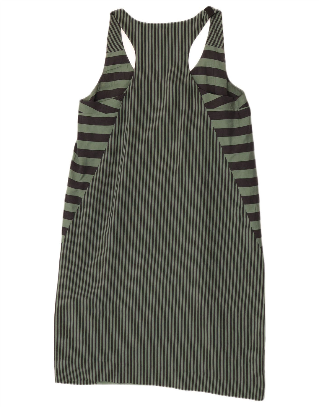 Cos Womens Sleeveless Shift Dress EU 38 Medium Green Striped Viscose