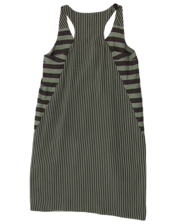 Cos Womens Sleeveless Shift Dress EU 38 Medium Green Striped Viscose
