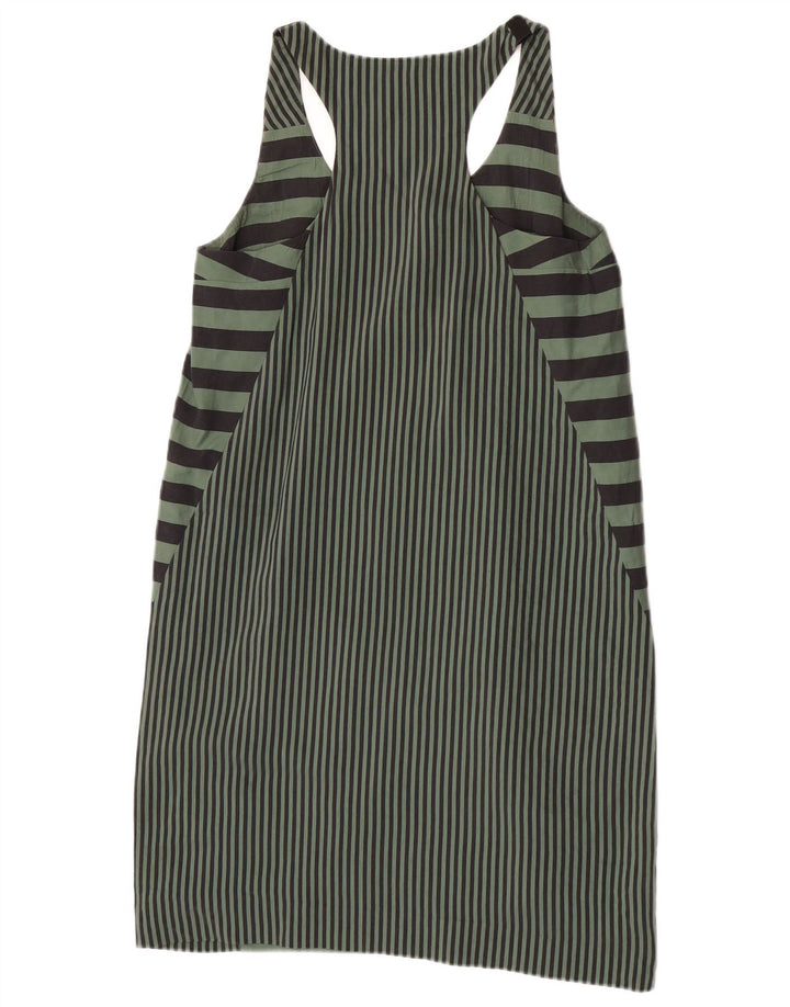 Cos Womens Sleeveless Shift Dress EU 38 Medium Green Striped Viscose