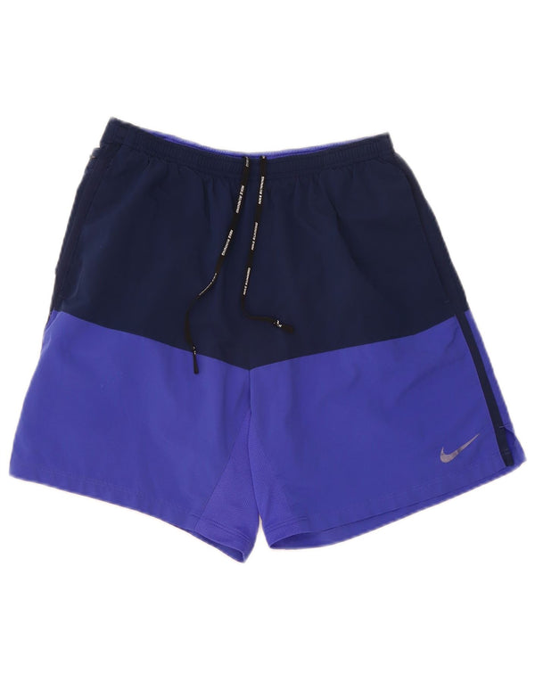 Nike Mens Sport Shorts Medium Navy Blue Colourblock Polyester