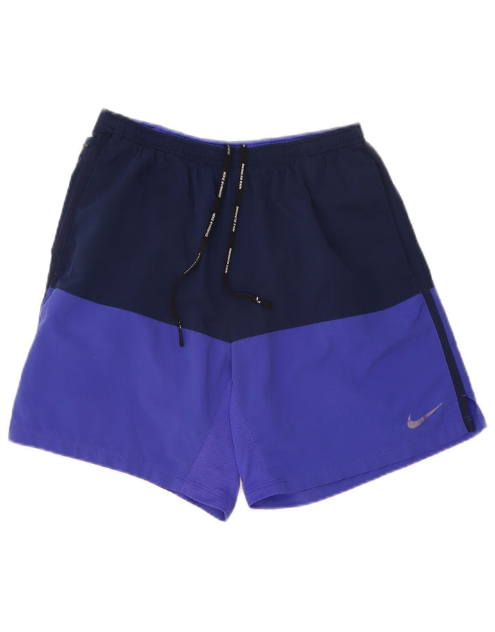 Nike Mens Sport Shorts Medium Navy Blue Colourblock Polyester