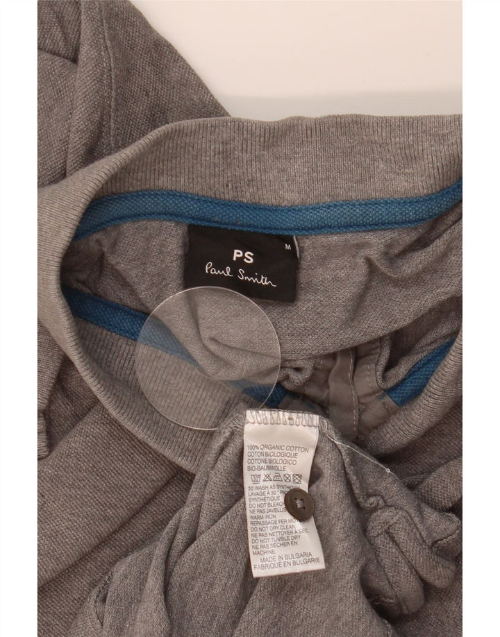 PAUL SMITH Mens Polo Shirt Medium Grey Cotton