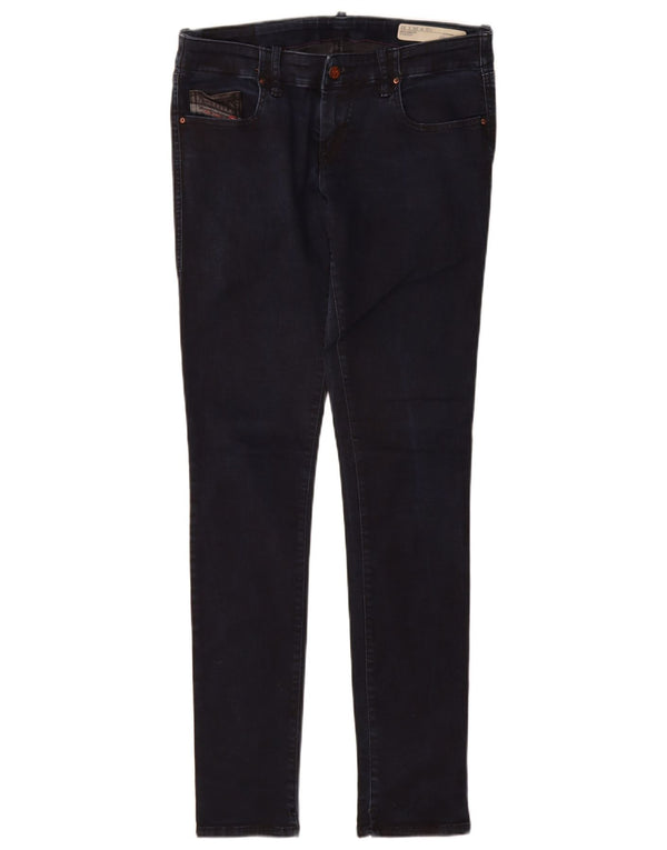 Diesel Womens Grupee Low Waist Super Slim Skinny Jeans W29 L32 Navy Blue