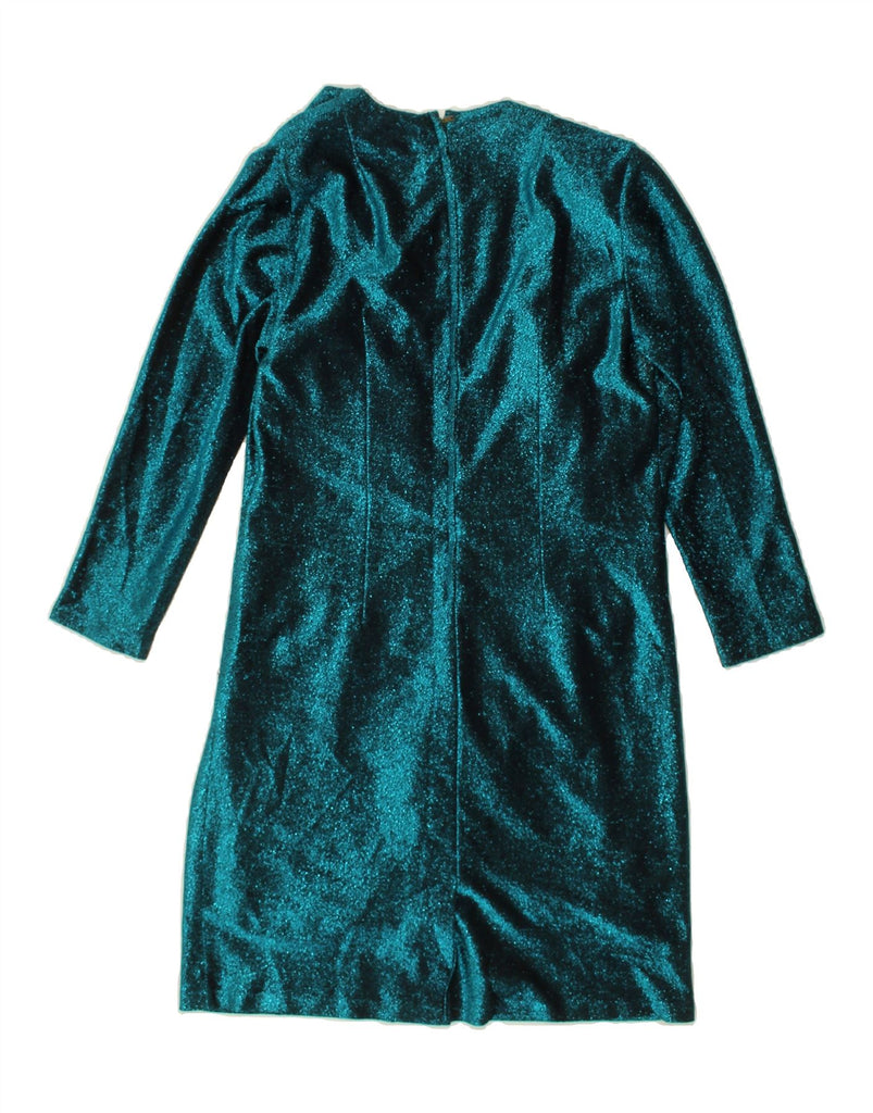 VINTAGE Womens Long Sleeve Sheath Dress UK 18 Large Blue | Vintage Vintage | Thrift | Second-Hand Vintage | Used Clothing | Messina Hembry 