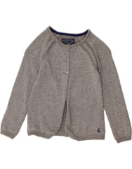 JOULES Girls Cardigan Sweater 5-6 Years Grey Cotton