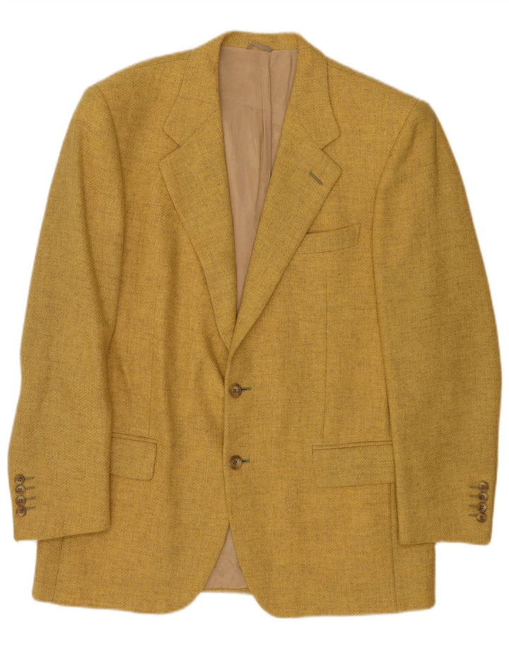 Vintage Mens 2 Button Blazer Jacket IT 52 XL Yellow Wool
