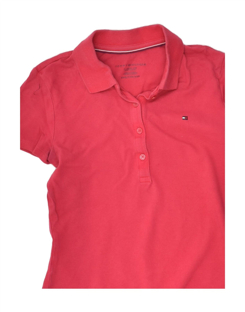 TOMMY HILFIGER Womens Polo Shirt UK 2 2XS Pink Cotton | Vintage Tommy Hilfiger | Thrift | Second-Hand Tommy Hilfiger | Used Clothing | Messina Hembry 