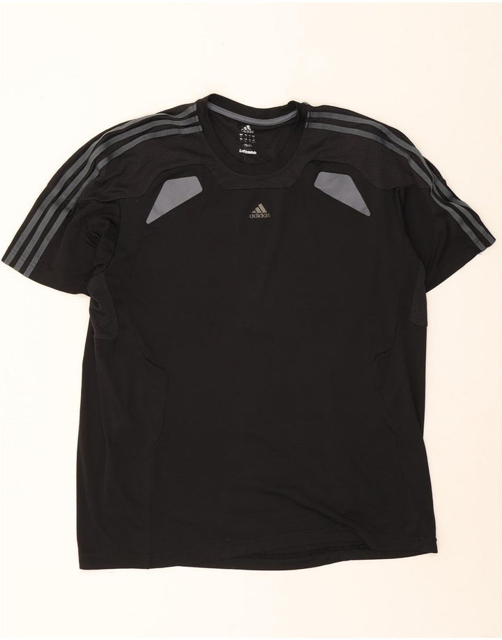 Adidas Mens Climalite T-Shirt Top XL Black Colourblock Polyester