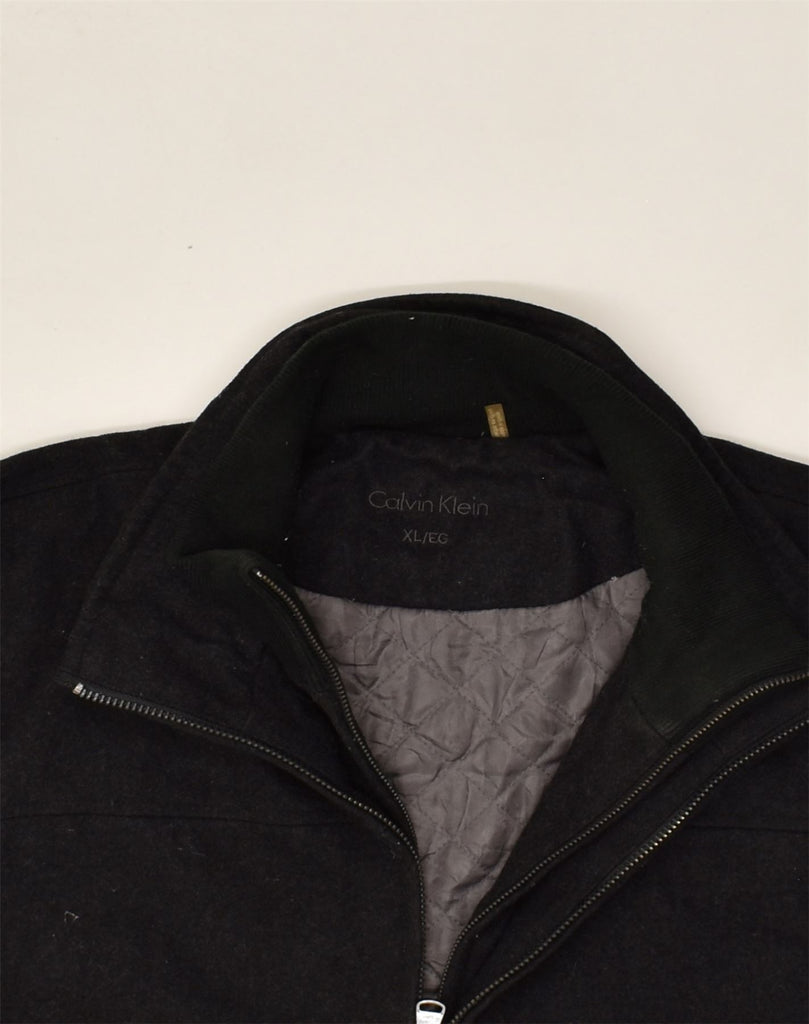 CALVIN KLEIN Mens Overcoat UK 42 XL Black Wool | Vintage Calvin Klein | Thrift | Second-Hand Calvin Klein | Used Clothing | Messina Hembry 