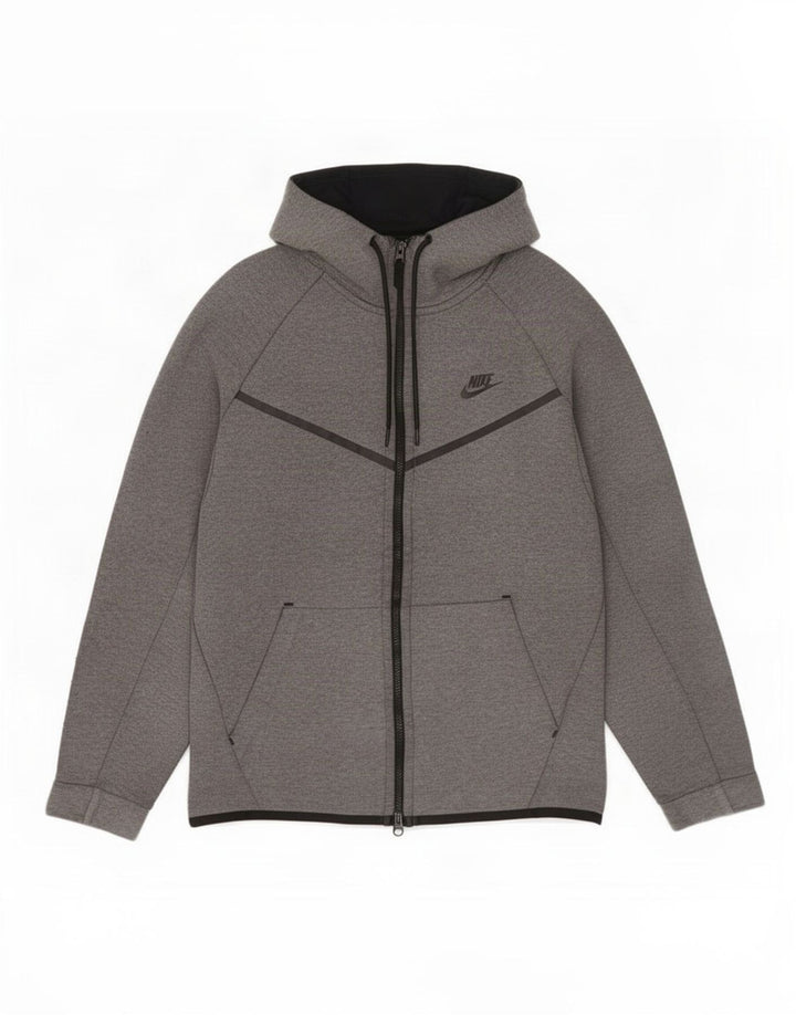 Nike Mens Zip Hoodie Sweater Medium Grey Cotton