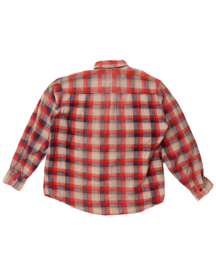 John Peel Mens Flannel Shirt Medium Red Check Cotton