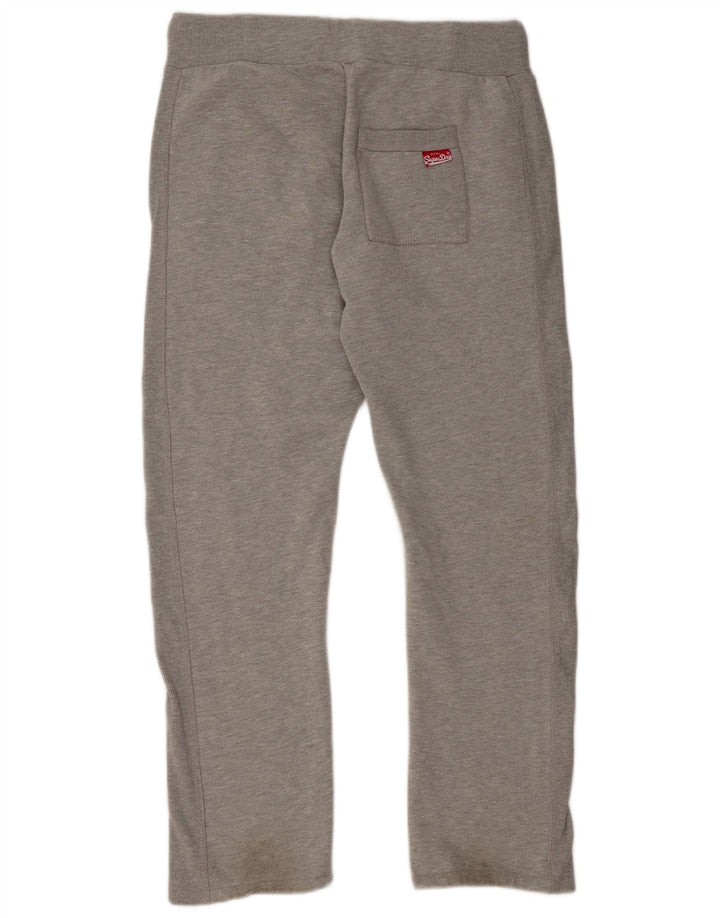 SUPERDRY Mens Graphic Tracksuit Trousers Medium Grey Cotton